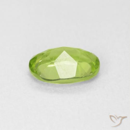 Peridoto Verde vivo natural de 0.86 ct, Ovalada, VS