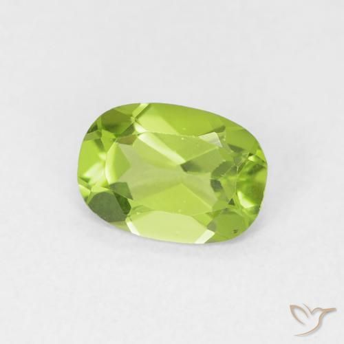 Peridoto Verde amarillento natural de 0.78 ct, Ovalada, VVS-VS