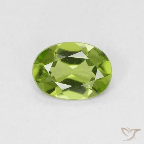 0.83ct Natural Verde amarillento Peridoto, Ovalada, VVS-VS