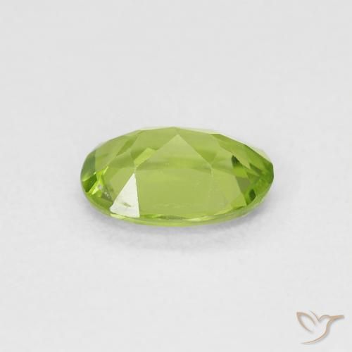 Peridoto Verde amarillento natural de 0.83 ct, Ovalada, VVS-VS