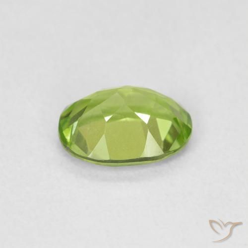 Peridoto Verde amarillento natural de 0.90 ct, Ovalada, VVS-VS