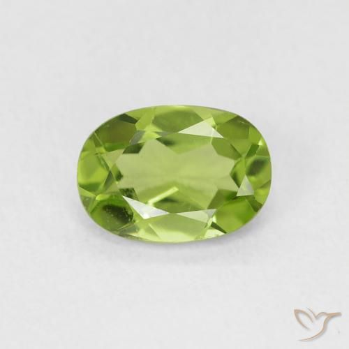 0.92ct Natural Verde medio Peridoto, Ovalada, VVS-VS