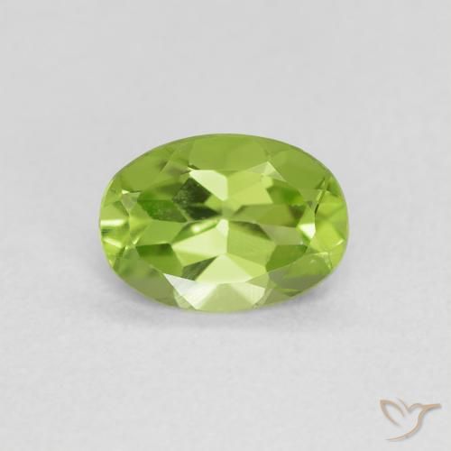 0.83ct Natural Verde vivo Peridoto, Ovalada, VVS-VS