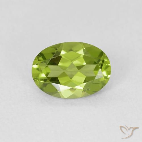 0.88ct Natural Verde medio Peridoto, Ovalada, VVS-VS