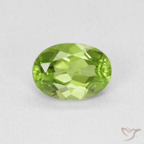 1.00ct Natural Verde vivo Peridoto, Ovalada, VVS-VS