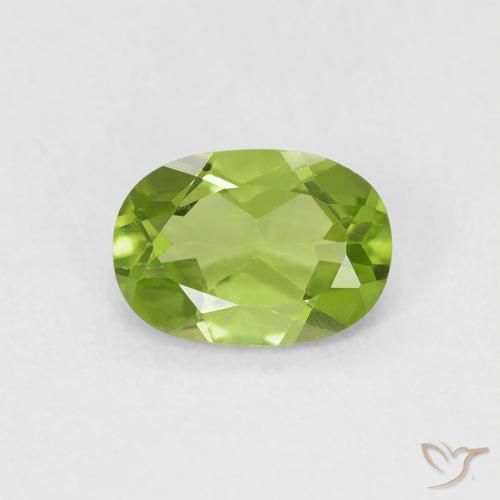 0.85ct Natural Verde amarillento Peridoto, Ovalada, VVS-VS
