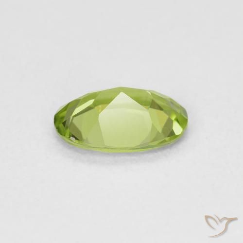 Peridoto Verde vivo natural de 0.70 ct, Ovalada, VVS-VS