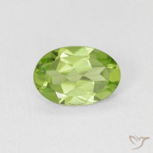 0.74ct Natural Verde vivo claro Peridoto, Ovalada, VVS-VS