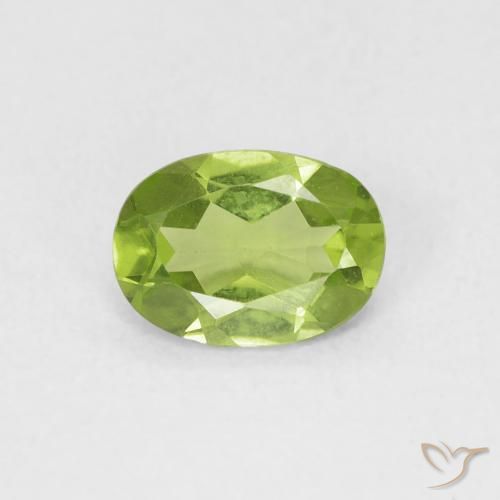0.80ct Natural Verde vivo claro Peridoto, Ovalada, VVS-VS