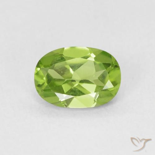 0.92ct Natural Verde vivo Peridoto, Ovalada, VVS-VS