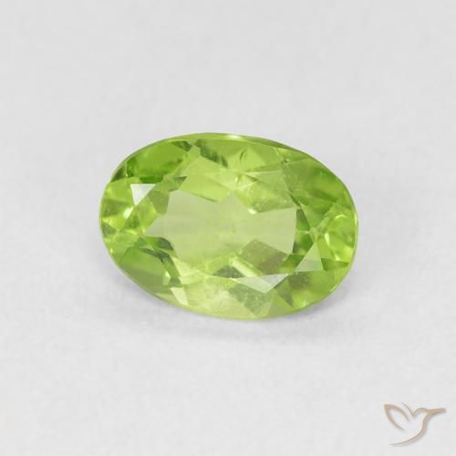 Peridoto Verde claro natural de 0.80 ct, Ovalada, VS