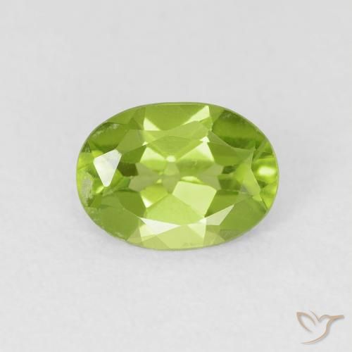 0.83ct Natural Verde vivo Peridoto, Ovalada, VS