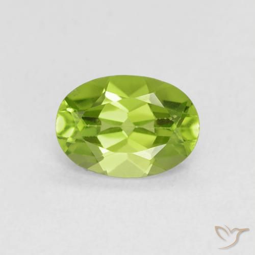 0.84ct Natural Verde amarillento Peridoto, Ovalada, VS