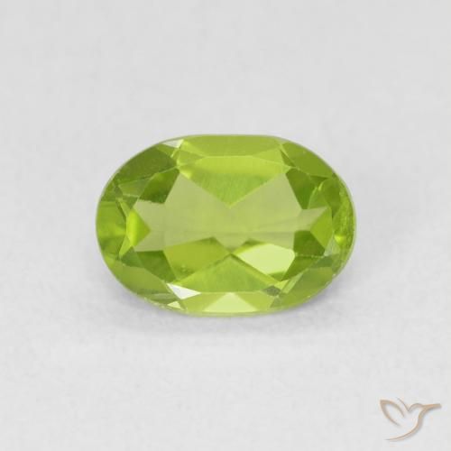 0.78ct Natural Verde vivo Peridoto, Ovalada, VS