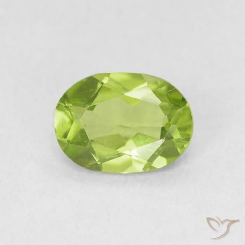0.81ct Natural Verde vivo Peridoto, Ovalada, VS