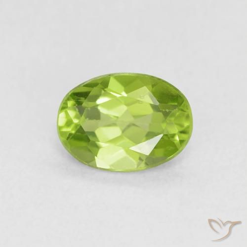 0.79ct Natural Verde amarillento Peridoto, Ovalada, VS