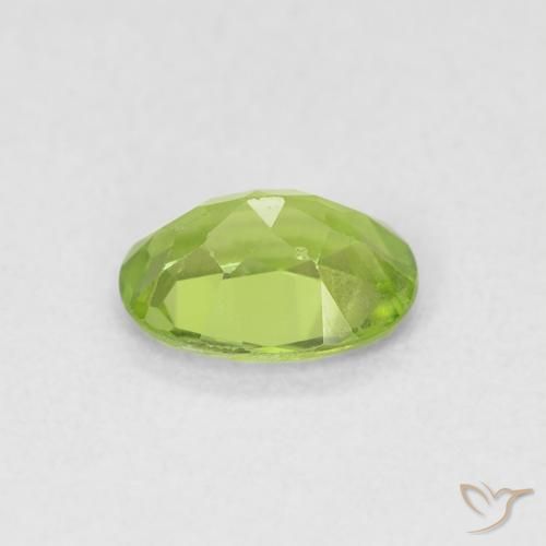 Peridoto Verde amarillento natural de 0.79 ct, Ovalada, VS