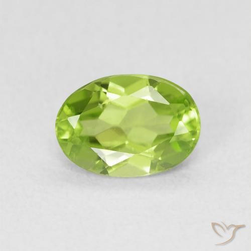 0.89ct Natural Verde amarillento Peridoto, Ovalada, VS