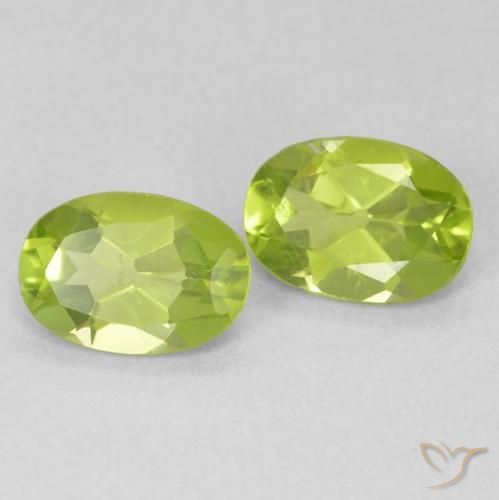 Gemas de Peridoto Verde claro natural de 1.56 ct, Ovalada, VVS-VS