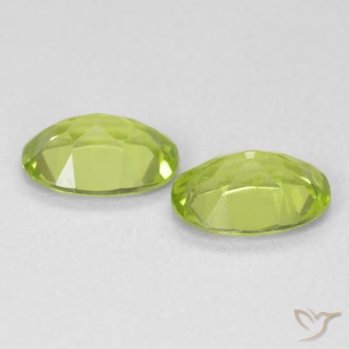 Gemas de Peridoto Verde claro natural de 1.56 ct, Ovalada, VVS-VS