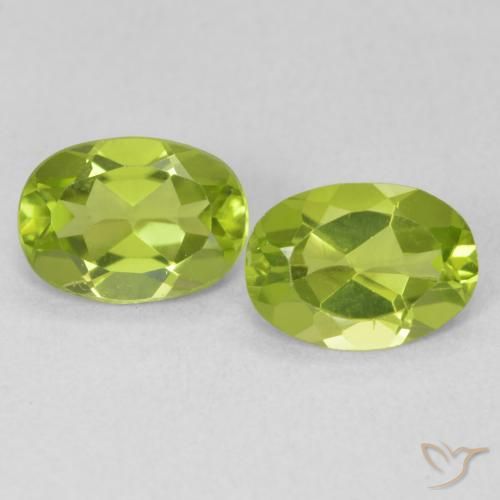 Gemas de Peridoto Verde claro natural de 1.58 ct, Ovalada, VVS-VS