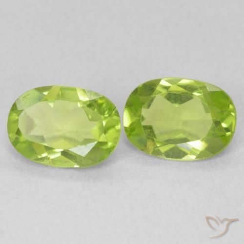 Gemas de Peridoto Verde claro natural de 1.64 ct, Ovalada, VVS-VS