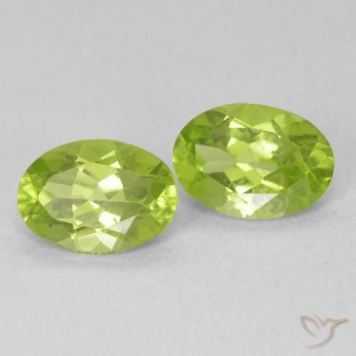 Gemas de Peridoto Verde claro natural de 1.48 ct, Ovalada, VVS-VS