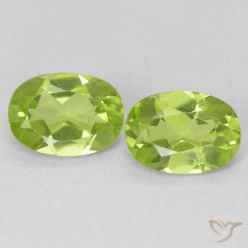 Gemas de Peridoto Verde claro natural de 1.64 ct, Corte Óvalo, VVS-VS