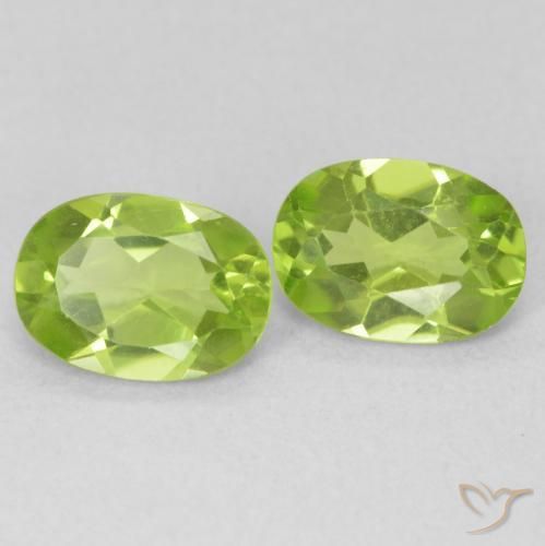 Gemas de Peridoto Verde claro natural de 1.64 ct, Corte Óvalo, VVS-VS
