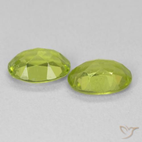 Gemas de Peridoto Verde claro natural de 1.64 ct, Ovalada, VVS-VS