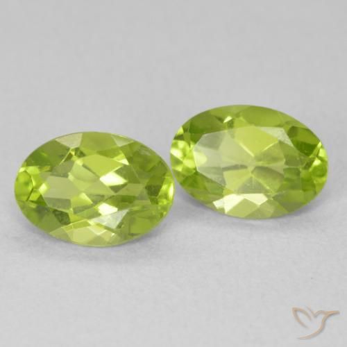 Gemas de Peridoto Verde claro natural de 1.60 ct, Ovalada, VVS-VS
