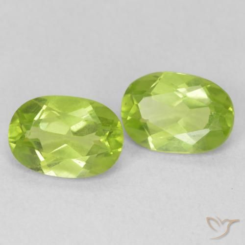 Gemas de Peridoto Verde claro natural de 1.68 ct, Ovalada, VVS-VS