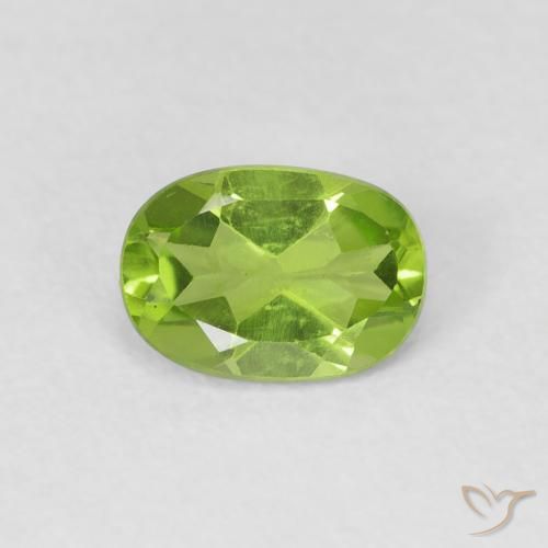 0.89ct Natural Medium Light-Green Peridoto, Ovalada, VVS-VS