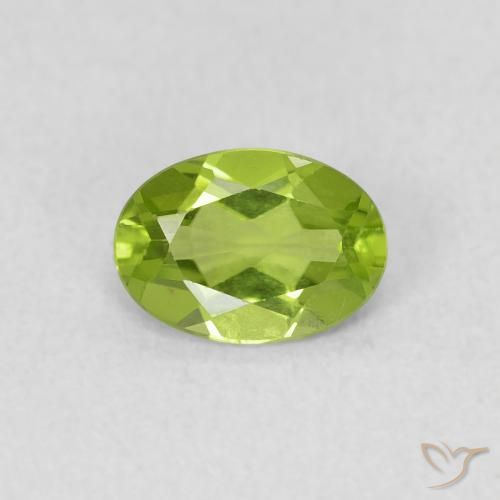 0.74ct Natural Verde vivo Peridoto, Ovalada, VS