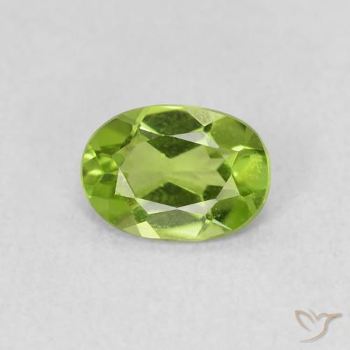 0.79ct Natural Verde vivo Peridoto, Ovalada, VS