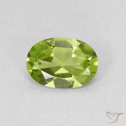0.78ct Natural Verde vivo Peridoto, Ovalada, VS
