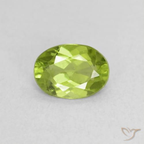 0.76ct Natural Verde amarillento intenso Peridoto, Ovalada, VS