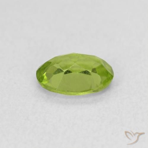 Peridoto Verde amarillento intenso natural de 0.76 ct, Ovalada, VS