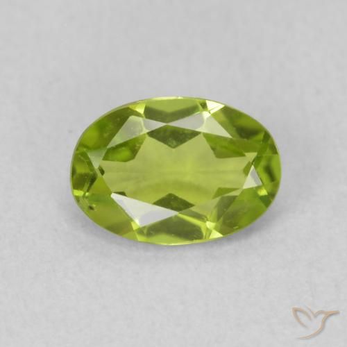 0.84ct Natural Verde vivo Peridoto, Ovalada, VS