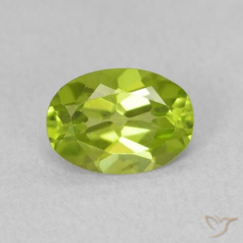 0.85ct Natural Verde amarillento Peridoto, Ovalada, VS