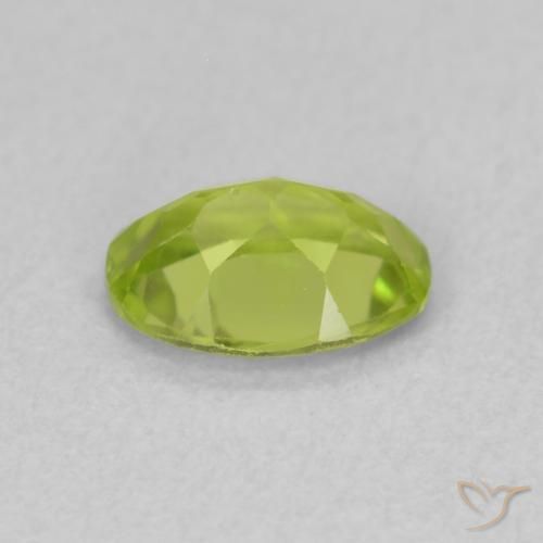 Peridoto Verde amarillento natural de 0.85 ct, Ovalada, VS