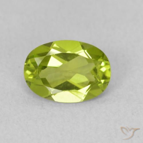 0.80ct Natural Verde vivo Peridoto, Ovalada, VS