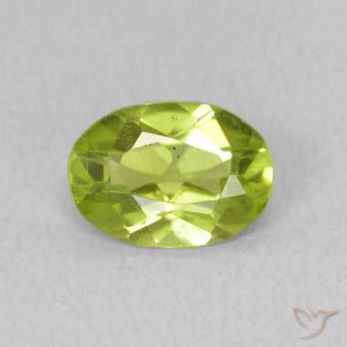 0.75ct Natural Verde amarillento intenso Peridoto, Ovalada, VS
