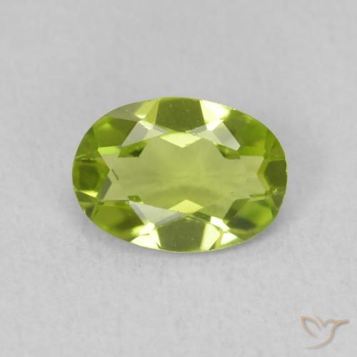 0.76ct Natural Verde vivo Peridoto, Ovalada, VVS-VS