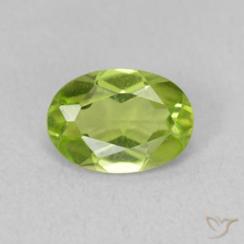 0.85ct Natural Verde vivo Peridoto, Ovalada, VVS-VS