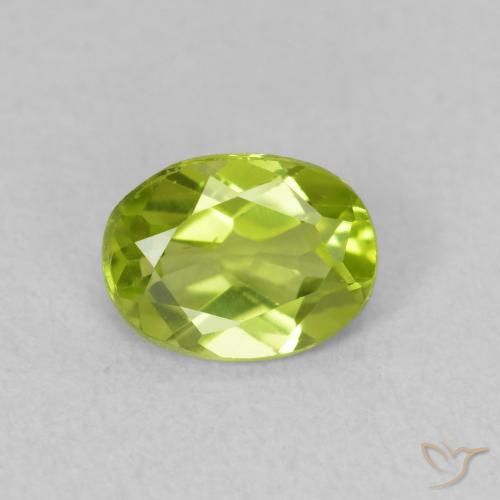 0.78ct Natural Verde claro Peridoto, Ovalada, VVS-VS