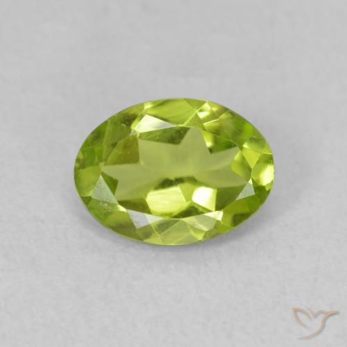0.72ct Natural Verde claro Peridoto, Ovalada, VVS-VS