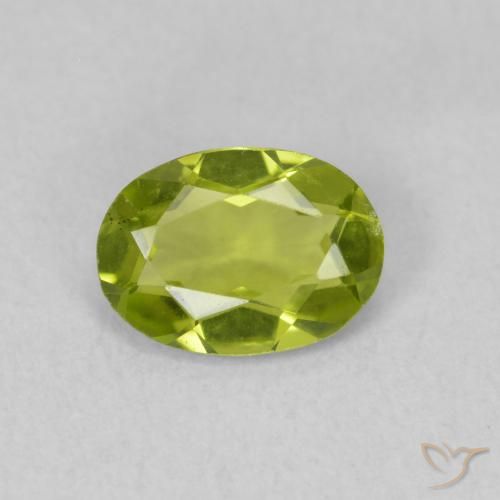0.72ct Natural Verde vivo Peridoto, Ovalada, VVS-VS