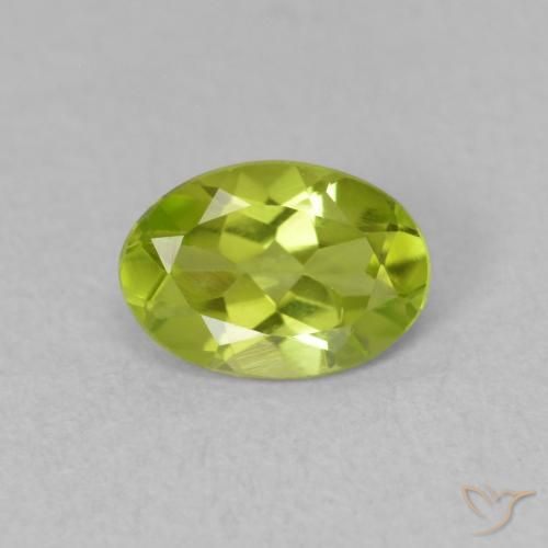 0.70ct Natural Verde amarillento intenso Peridoto, Ovalada, VVS-VS
