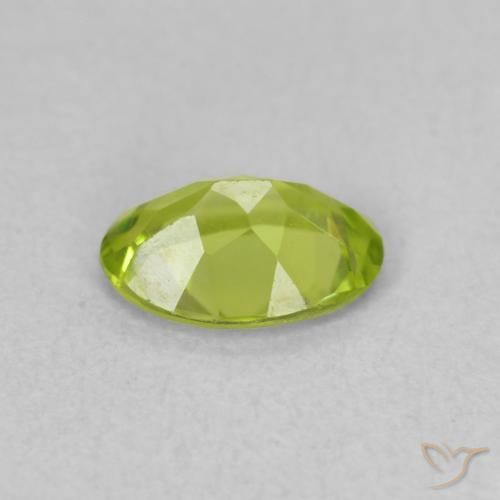 Peridoto Verde amarillento intenso natural de 0.70 ct, Ovalada, VVS-VS